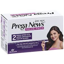 Prega News At Home One Step Urine HCG Pregnancy Test Kit  (2 Tests)