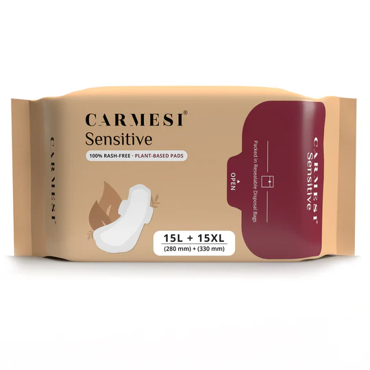 Carmesi Sensitive Sanitary Pads (L & XL) | 30 Pcs